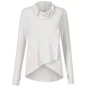 CABI Sport Topper Cowl Neck Long Sleeve Heather Gray Sz XS #3671 EUC